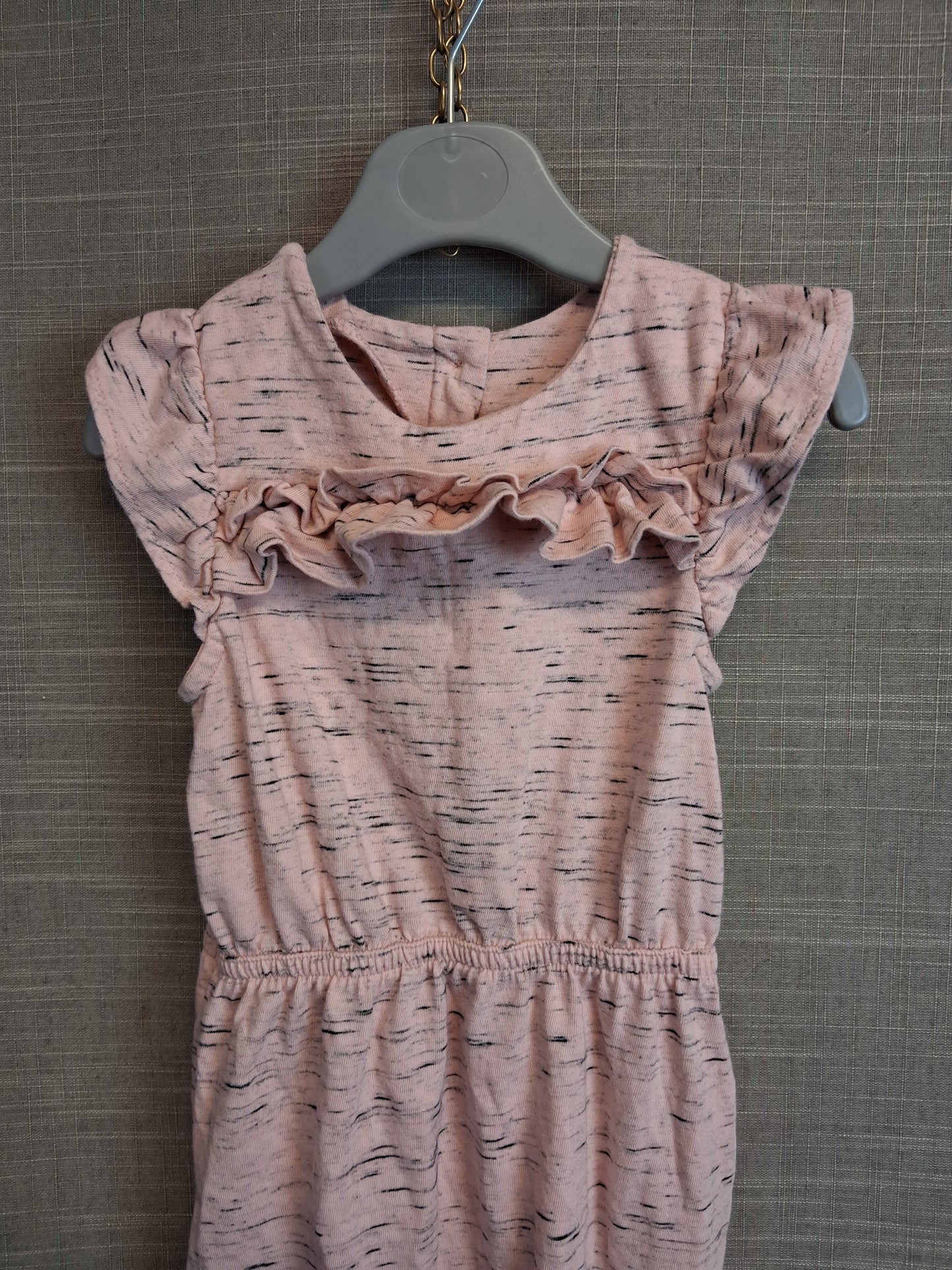 F&F Girls Pink Grey Jumpsuit Sleeveless Jersey Age 12-18 Months