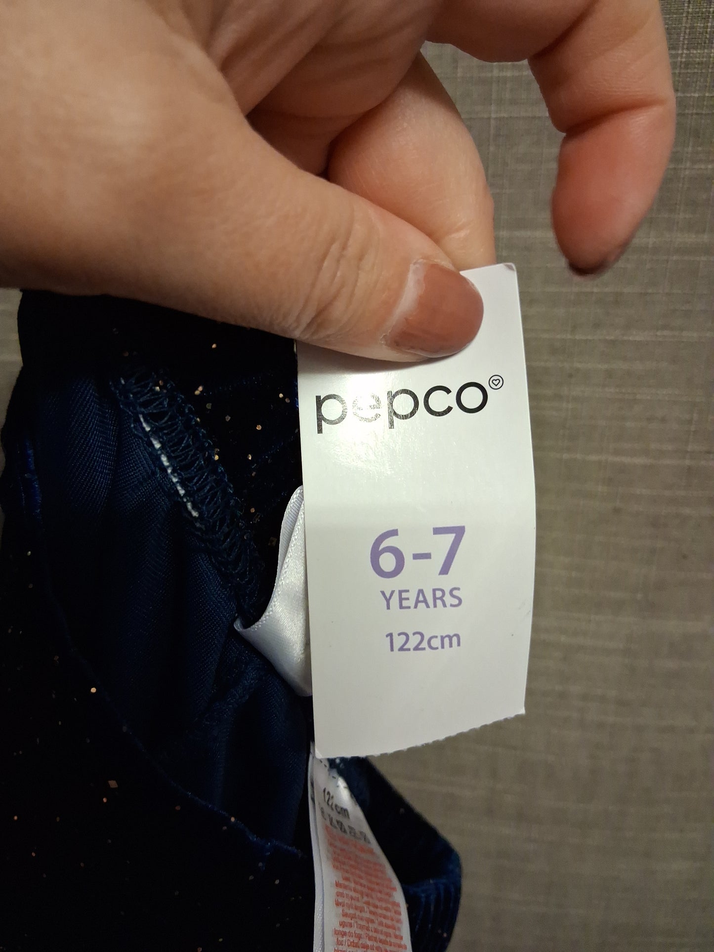 PepCo Girls Velour Navy Blue Glitter Leggings Age 6-7 Years New