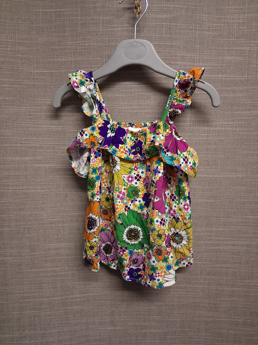 Next Girls Multicolour Floral Vest Tank Top Age 9-12 Months