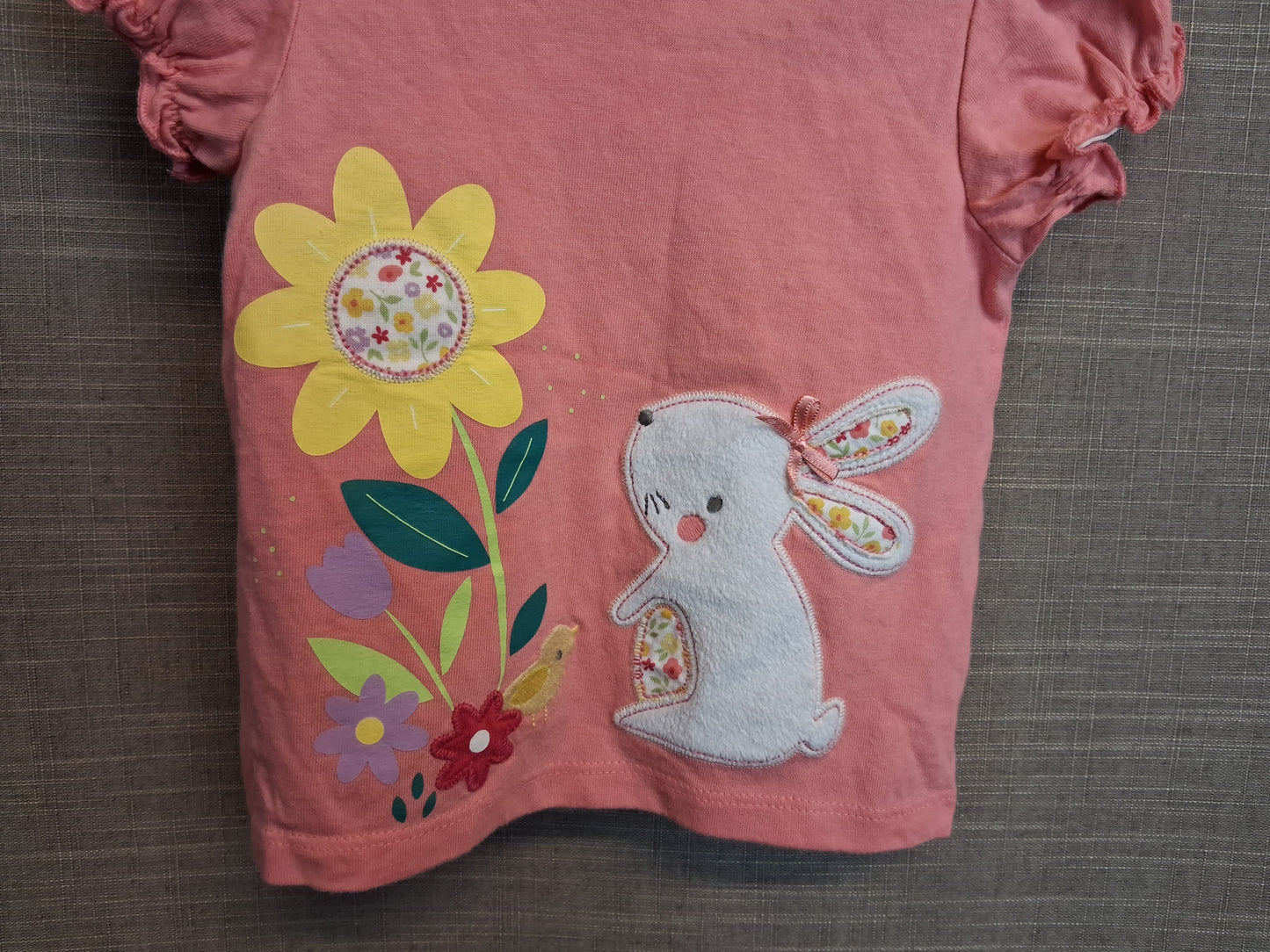 Nutmeg Pink Bunny T-Shirt Age 6-9 Months