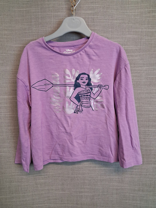 Marks & Spencer Girls Moana Long Sleeve T-Shirt Purple Age 5-6 Years