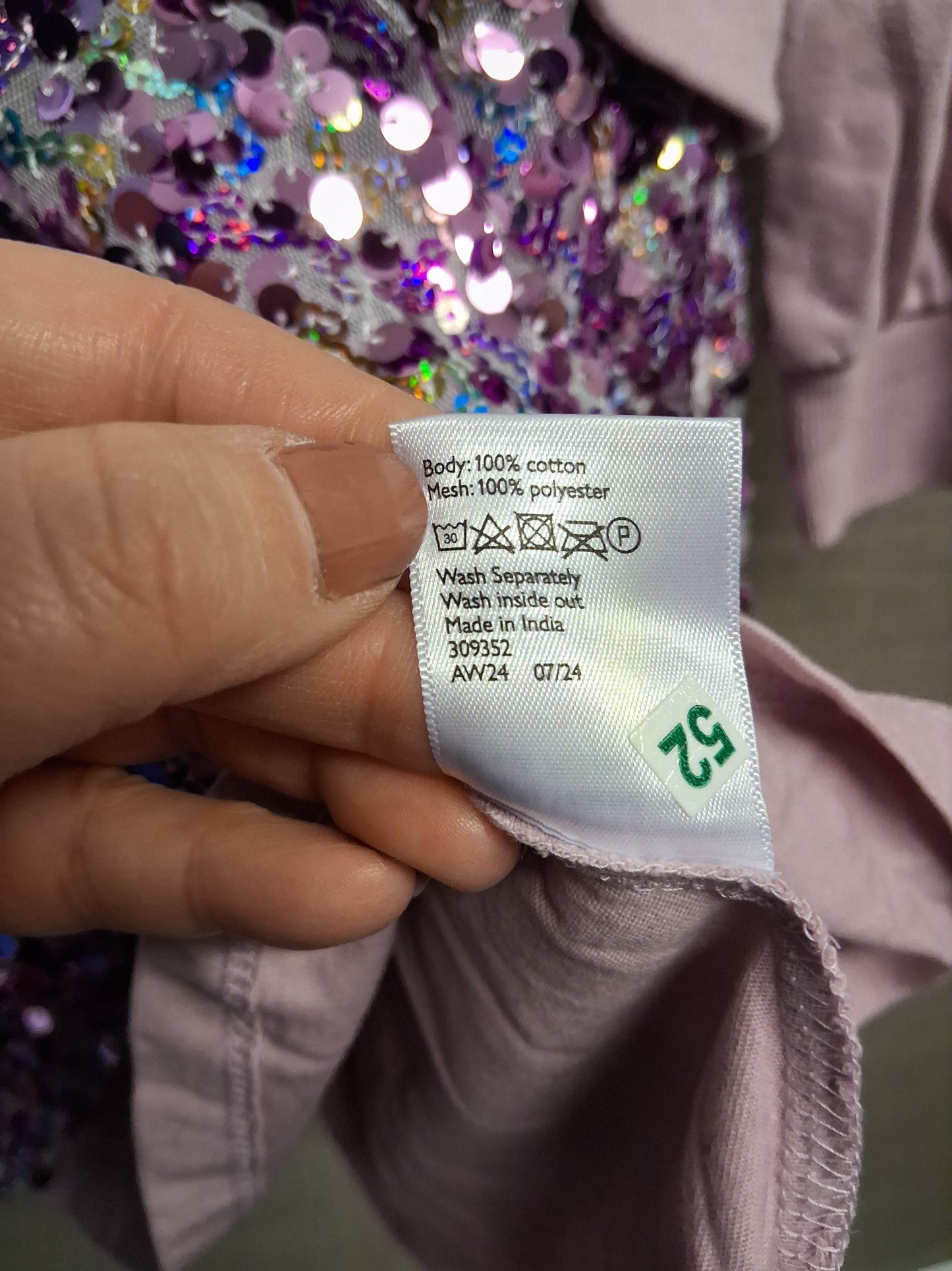 John Lewis Girls Purple Pink Sequin Jumper Dress Age 10 Years