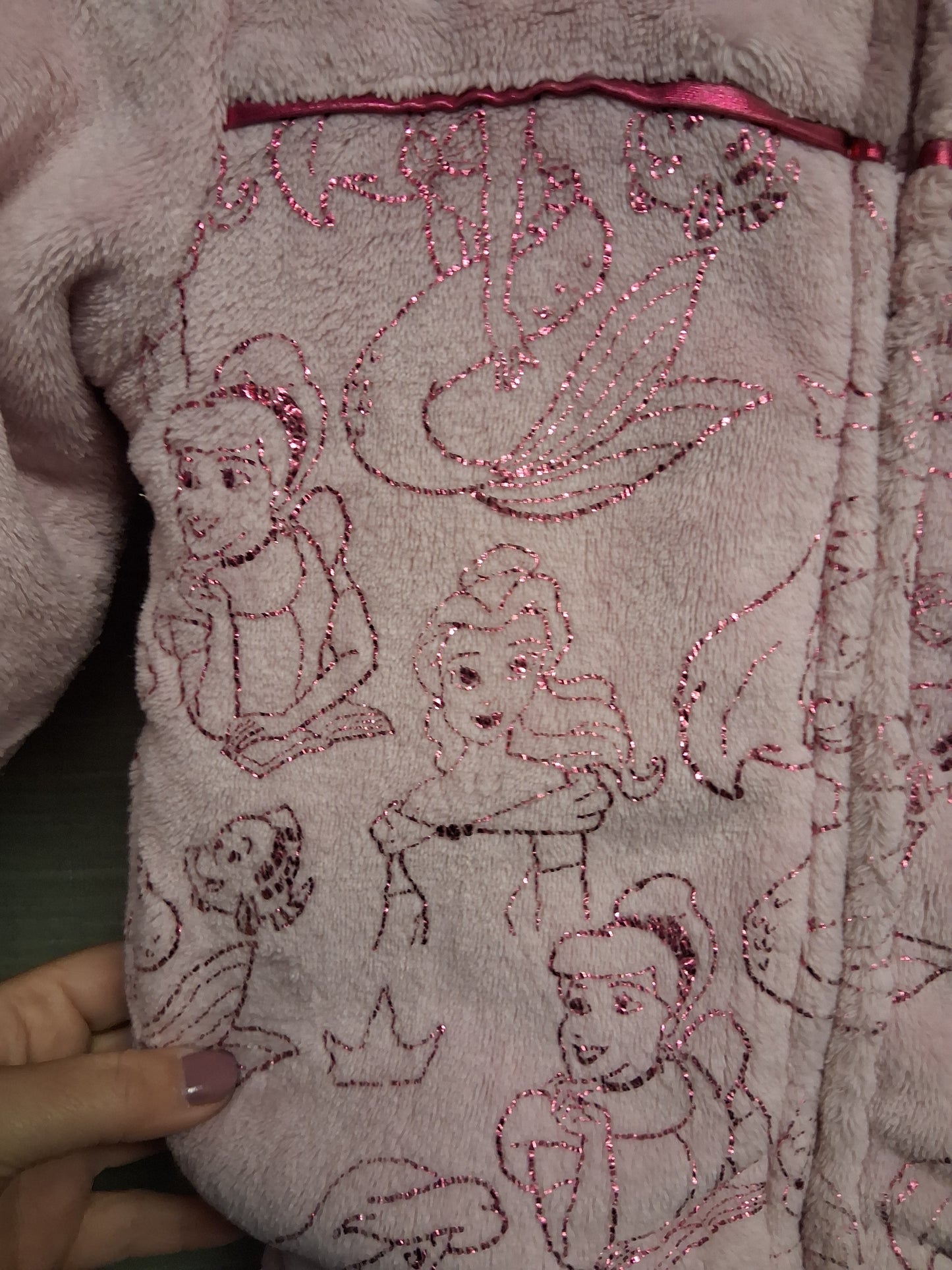 Disney Store Disney Princess Pink Plush Shearling Lined Jacket Age 4 years