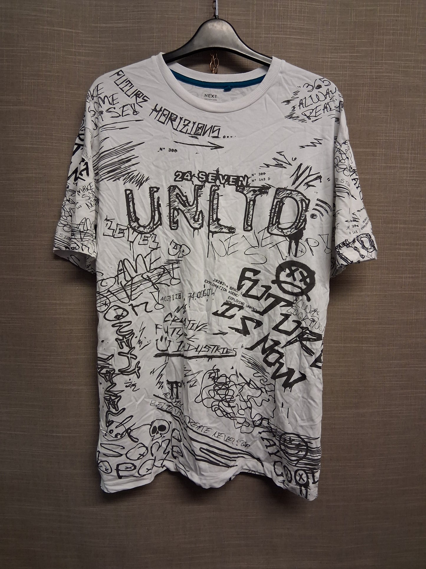 Next Boys Graffiti Style Print Short Sleeve T-Shirt Age 16 Years