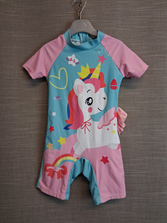 Shein Girls UV Swimsuit One Piece Unicorn One Age 2-3 Years