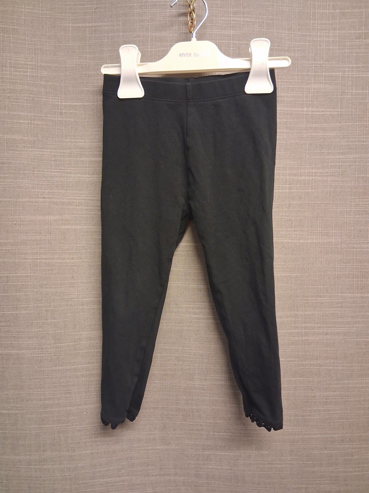 Next Leggings Basic Black Stretchy Age 2-3 Years