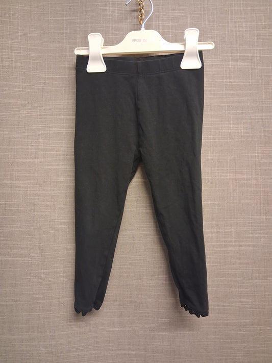 Next Leggings Basic Black Stretchy Age 2-3 Years