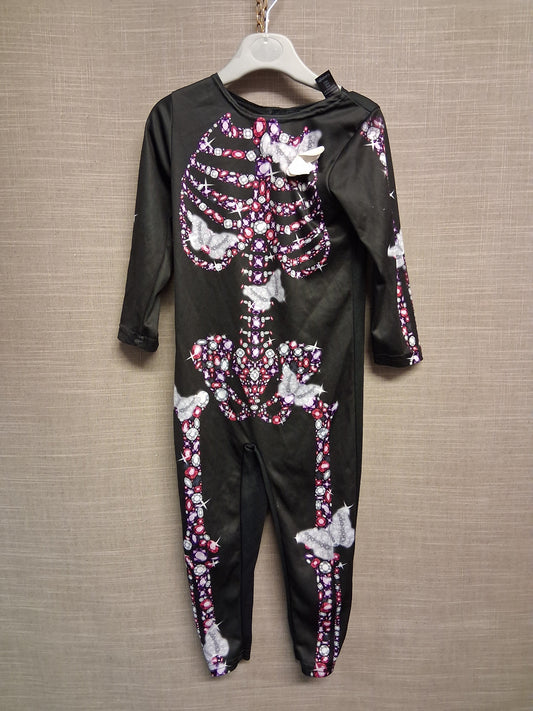 George Halloween Girls Jewels Skeleton Outfit One Piece Age 3-4 Years