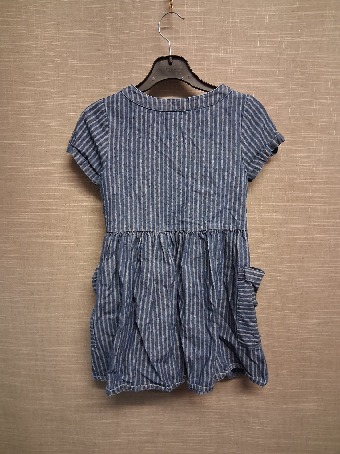 George Girls Denim Blue Stripe A Line Dress Age 5-6 Years
