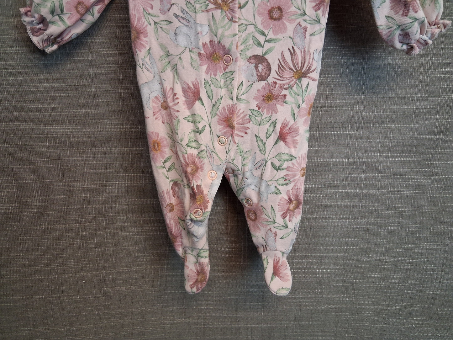 Next Girls Pink Floral Wildlife Sleepsuit Age Tiny Baby