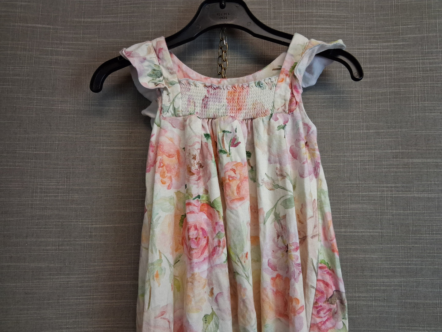 Next Girls Jersey Cream Floral One Piece Romper Age 3-4 Years
