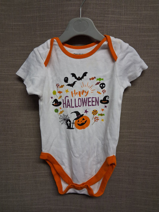 Hallowscream Boys White Short Sleeve Bodysuit Age 12-18 Months