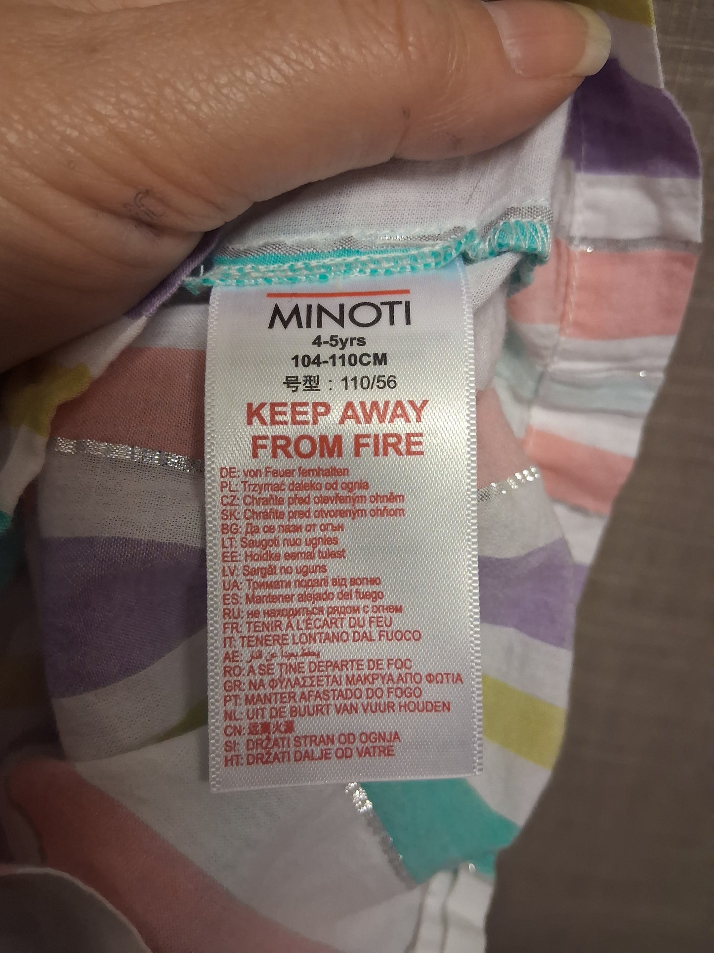 Minoti Girls Multicolour Striped Playsuit Age 4-5 Years