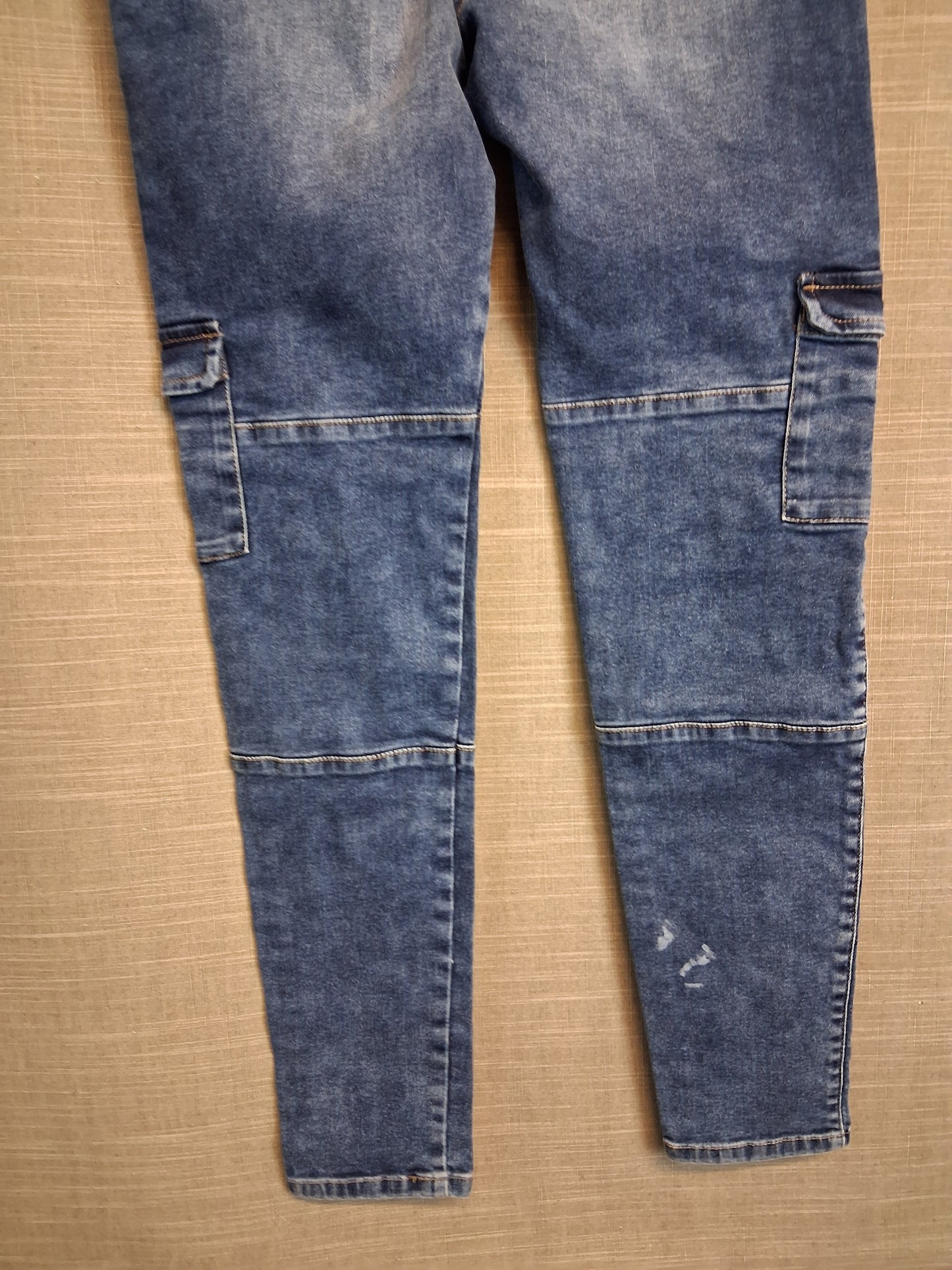 Next Girls Blue Denim Cargo Jeans Age 15 Years