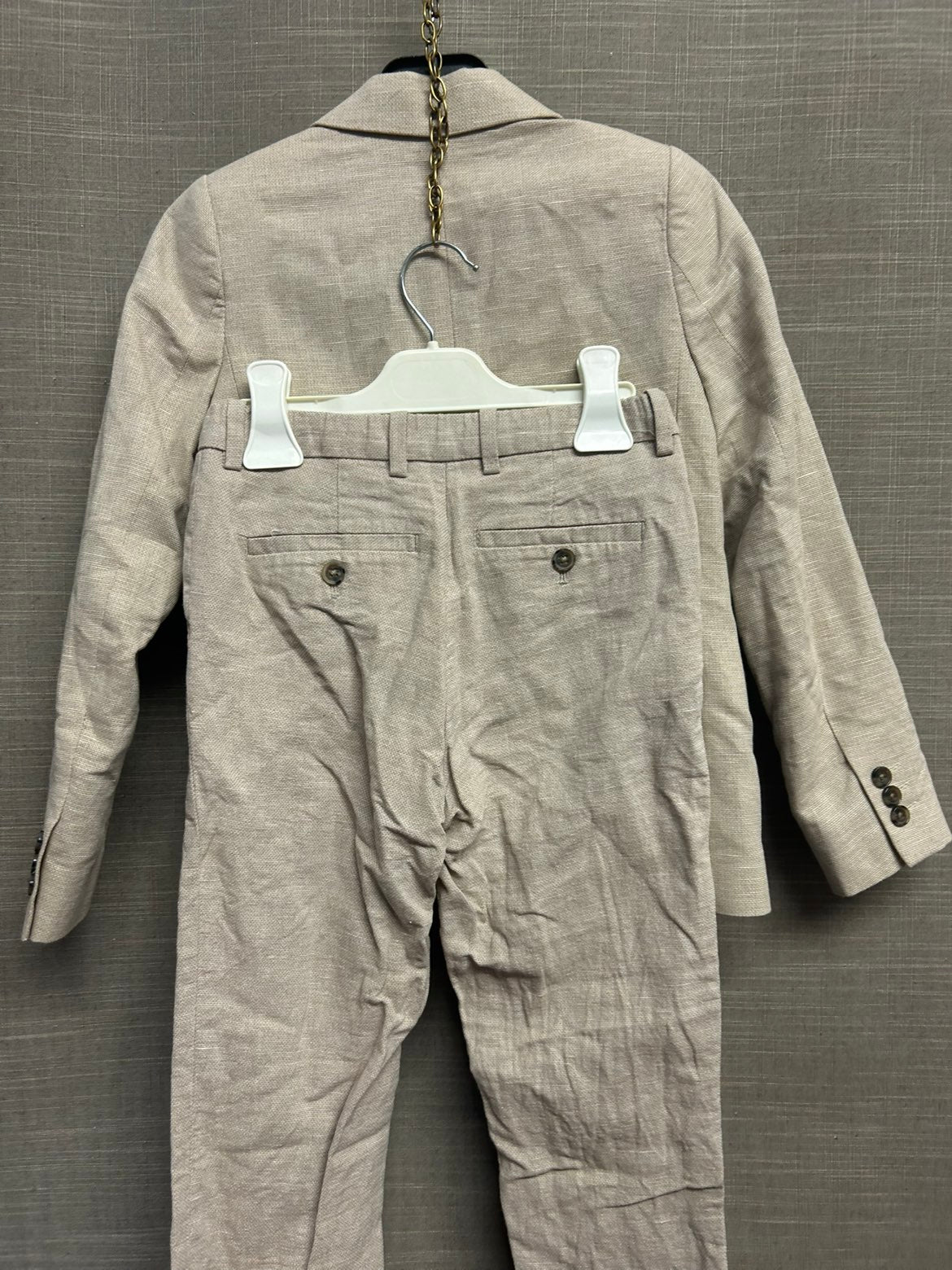 H&M Boys Linen Cream 2 Piece Suit Blazer & Trousers Age 7-8 Years Wedding Special Occasion