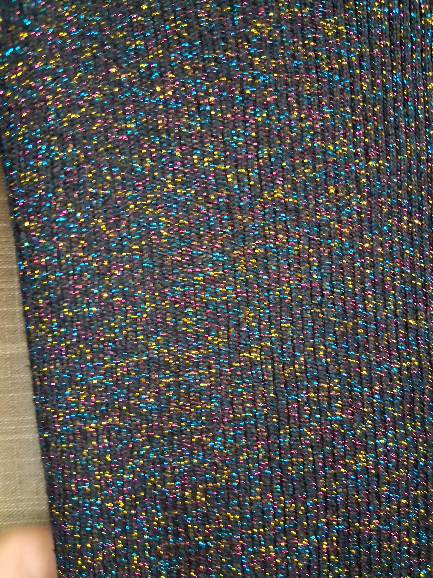 Primark Girls Roll Neck Jumper Black Glittery Sparkly Age 7-8 Years