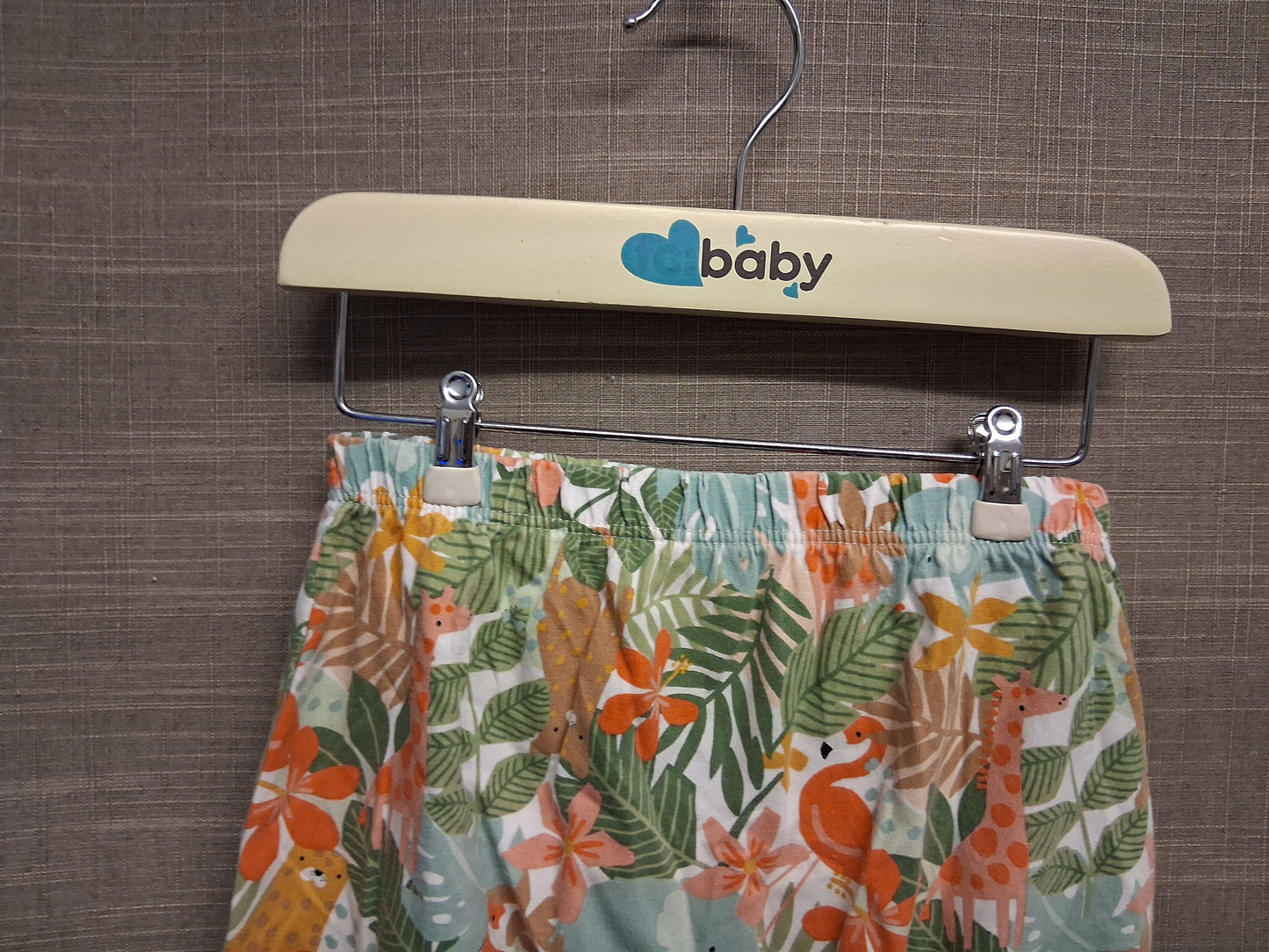 TU Girls Jersey Tropical Jungle Theme Shorts Age 18-24 Months