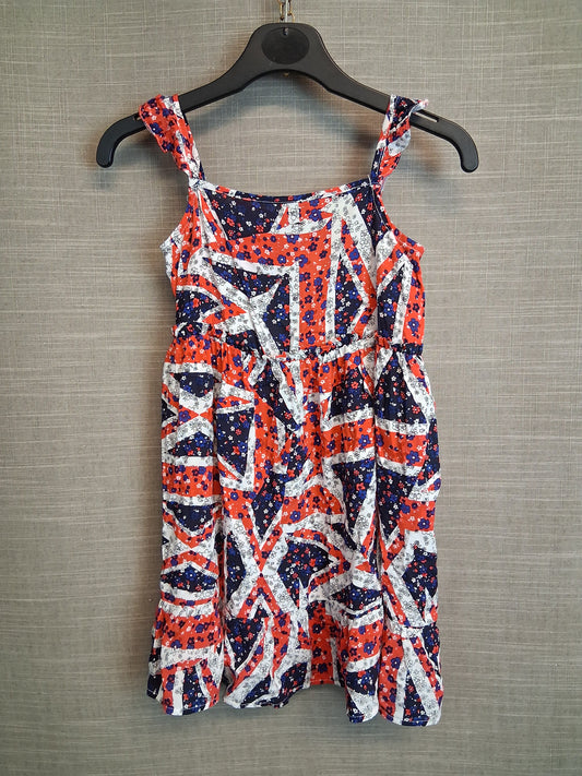 George Girls Union Jack Dress Age 3-4 Years Multicolour New