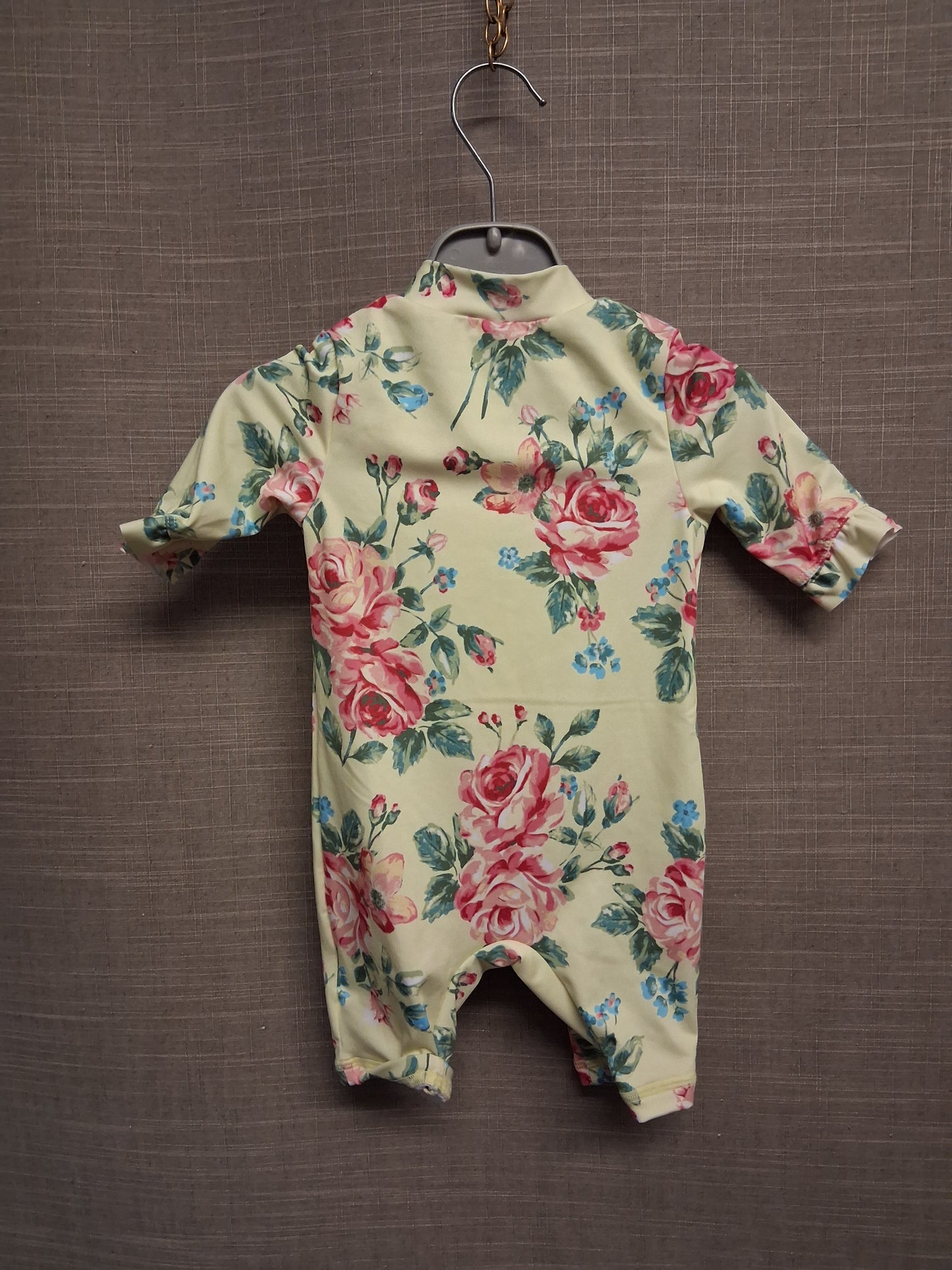 Monsoon Yellow Floral One Piece UV Swimsuit Age 3-6 Months New
