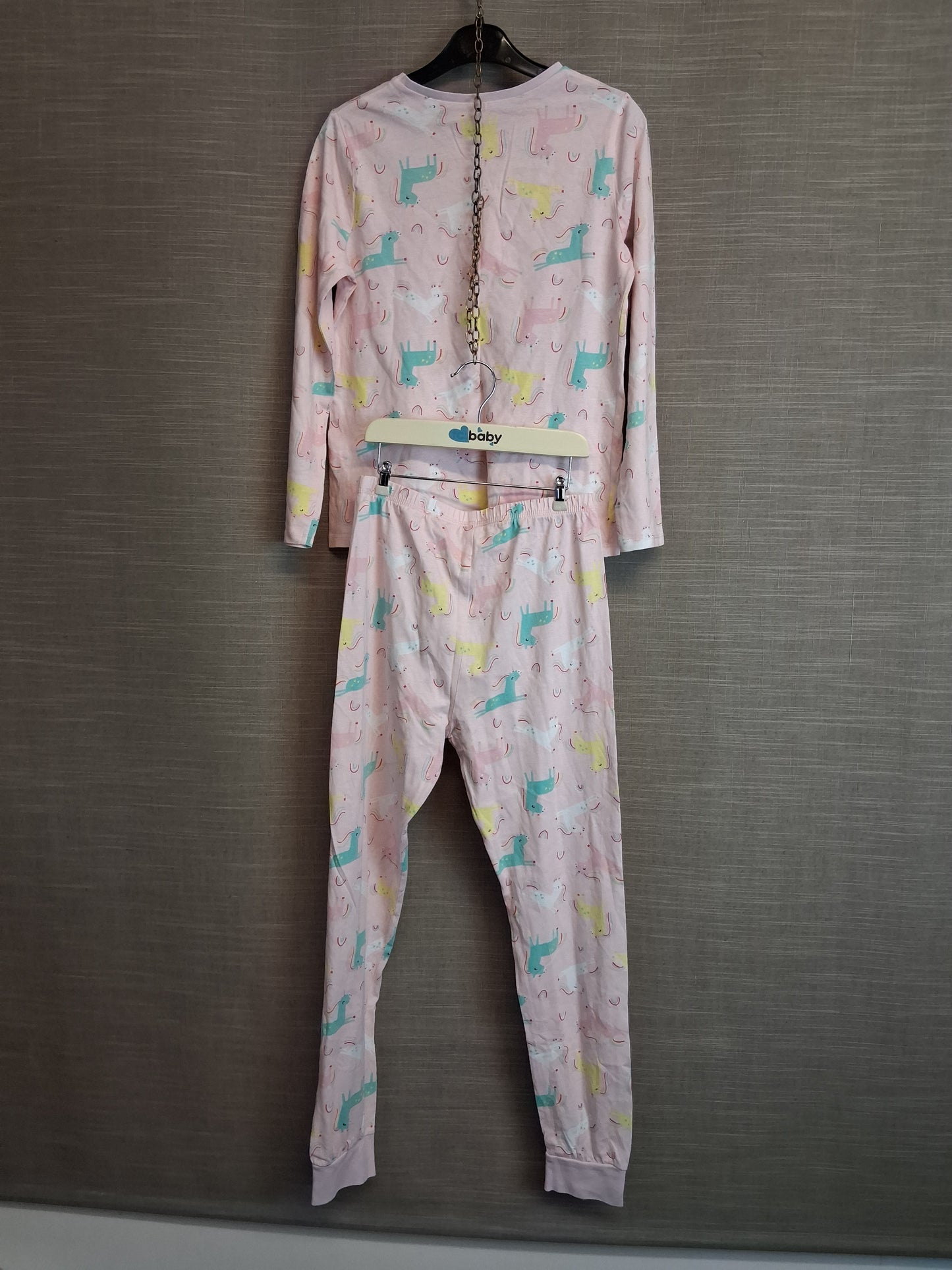 George Girls Pink Unicorn Pyjamas PJs Set Age 9-10 Years