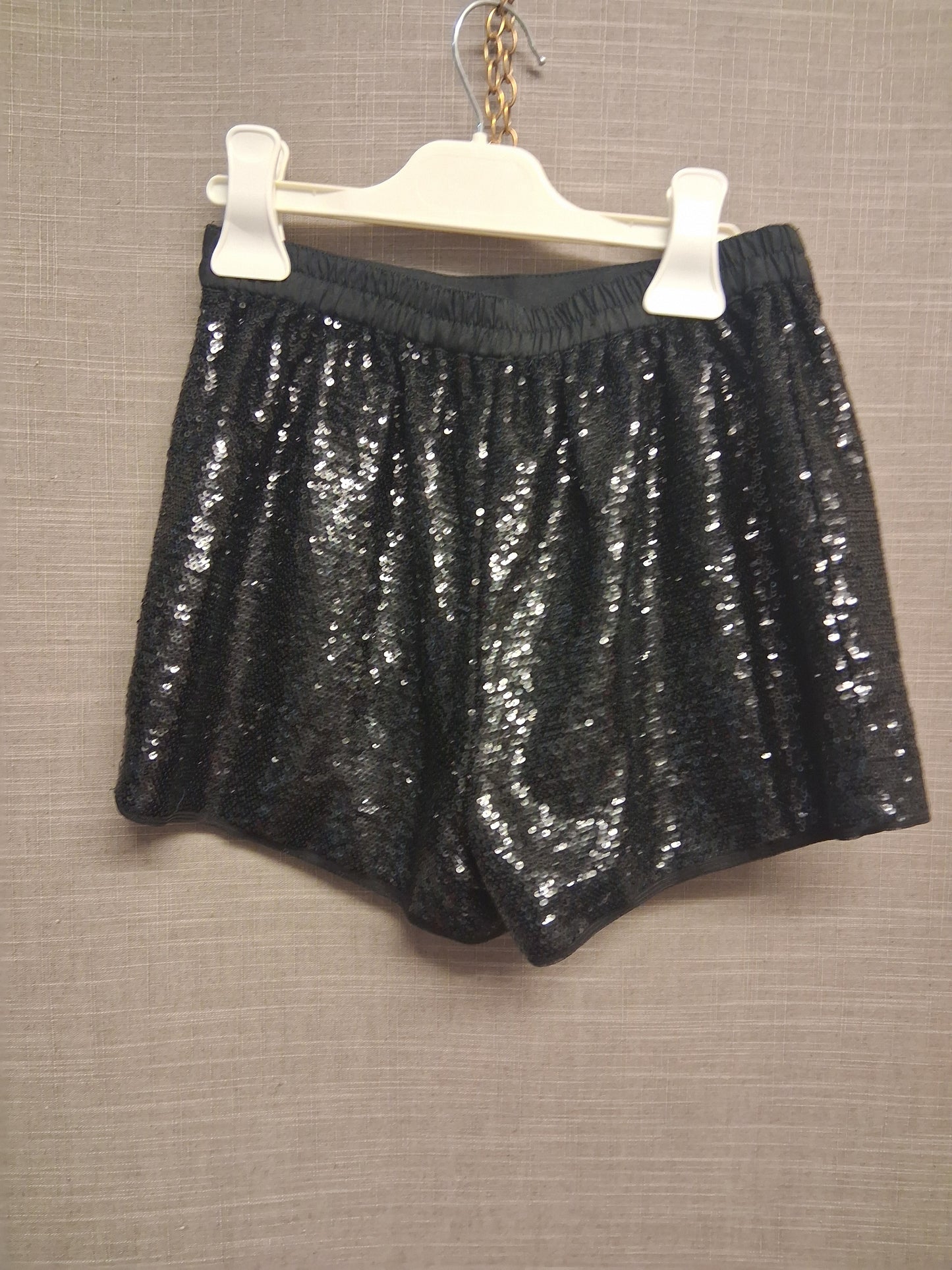 George Girls Black Sequin Shorts Party Age 8-9 Years