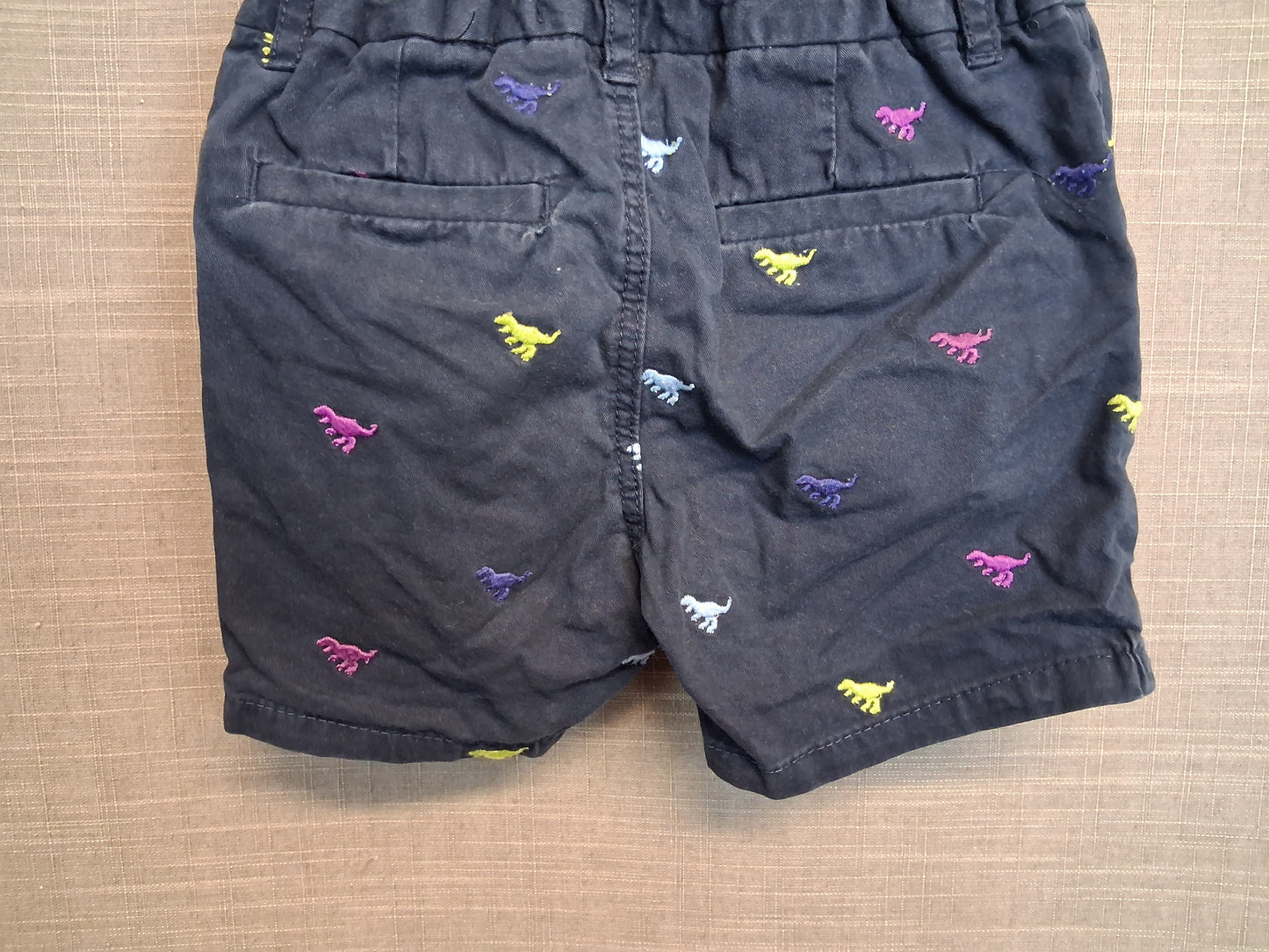 Next Boys Navy Embroidered Dinosaur Chino Shorts Age 12-18 Months