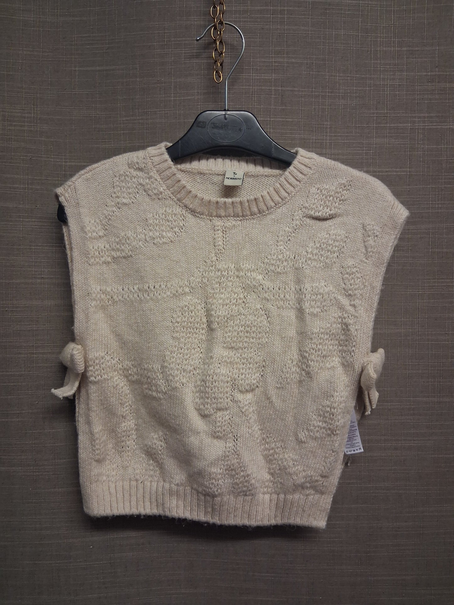 TU x Morris & Co Tank Top Girls Knitted Beige Age 3-4 Years