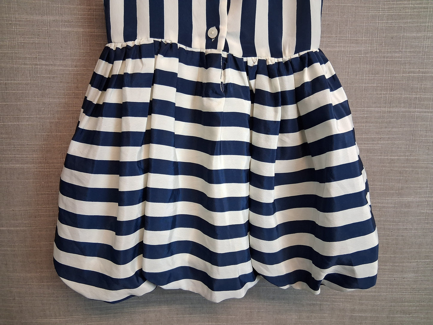 Nutmeg Girls Cream Navy Striped Party Dress Age 2-3 Years
