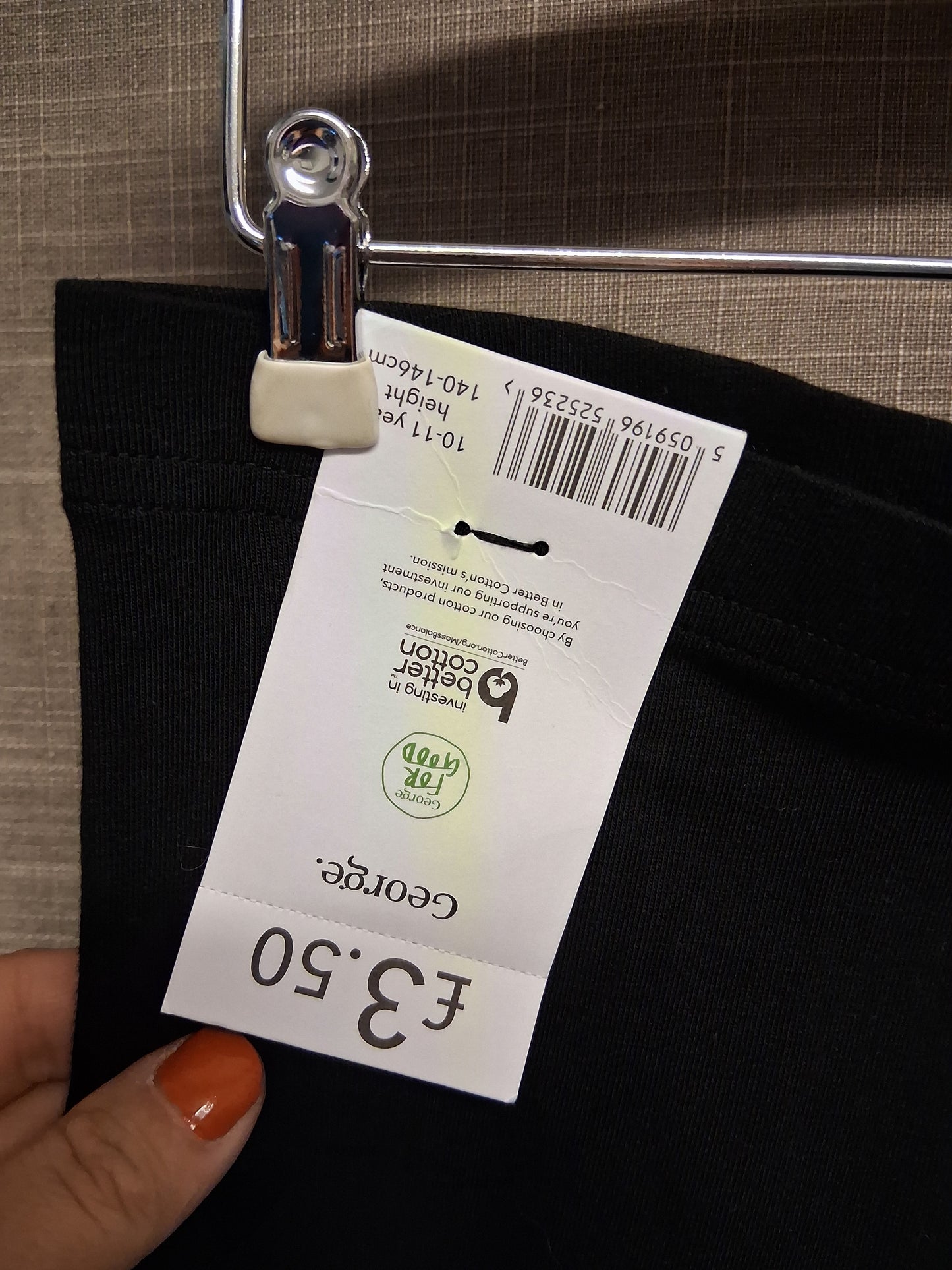 George Girls Lace Hem Black Leggings Age 10-11 Years New