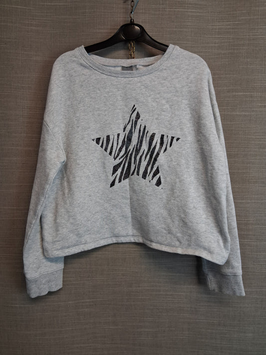 Next Girls Grey Sweater Age 12 Years Star Print