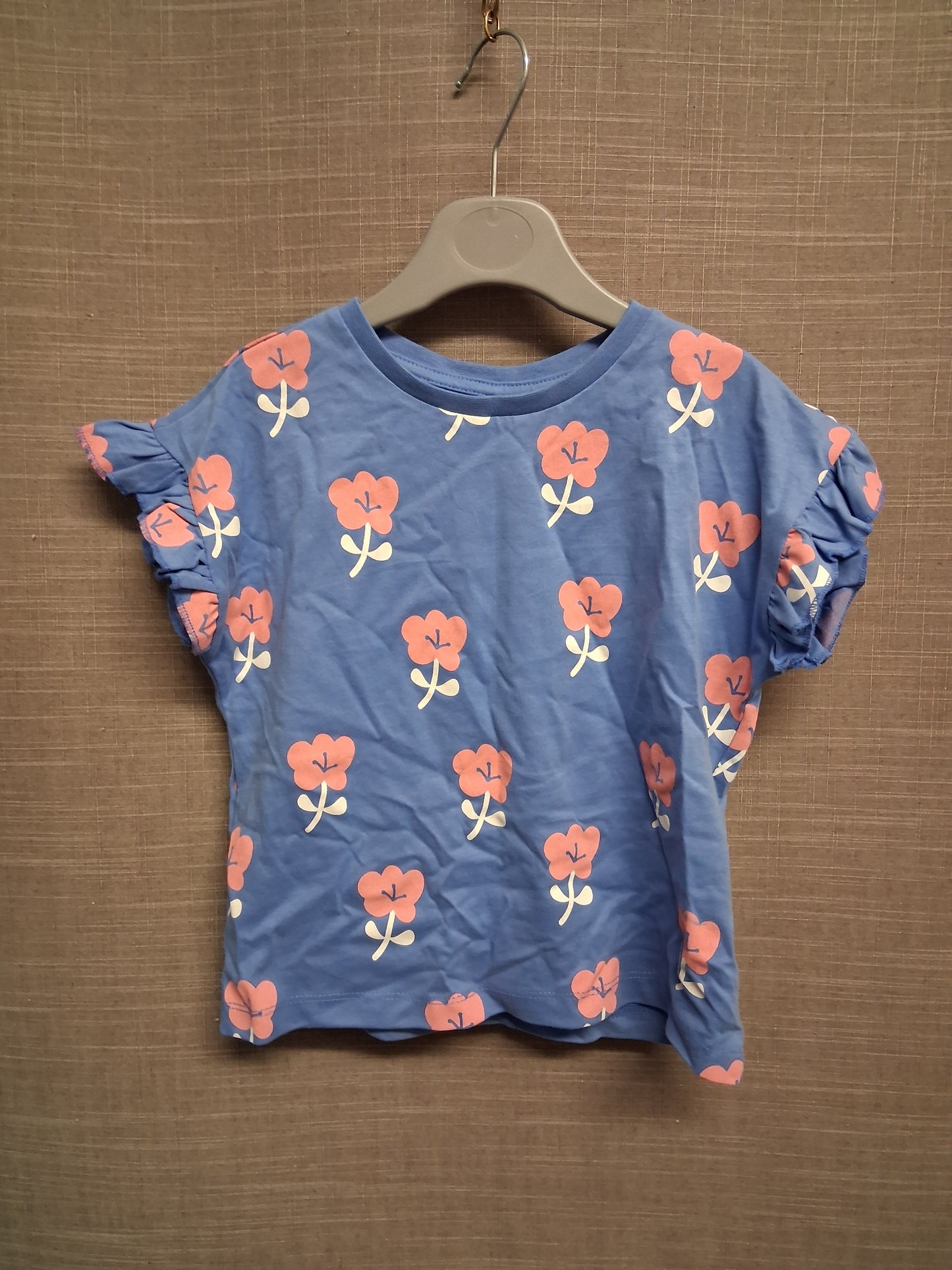 George Girls Blue Floral Short Sleeve T-Shirt Age 2-3 Years
