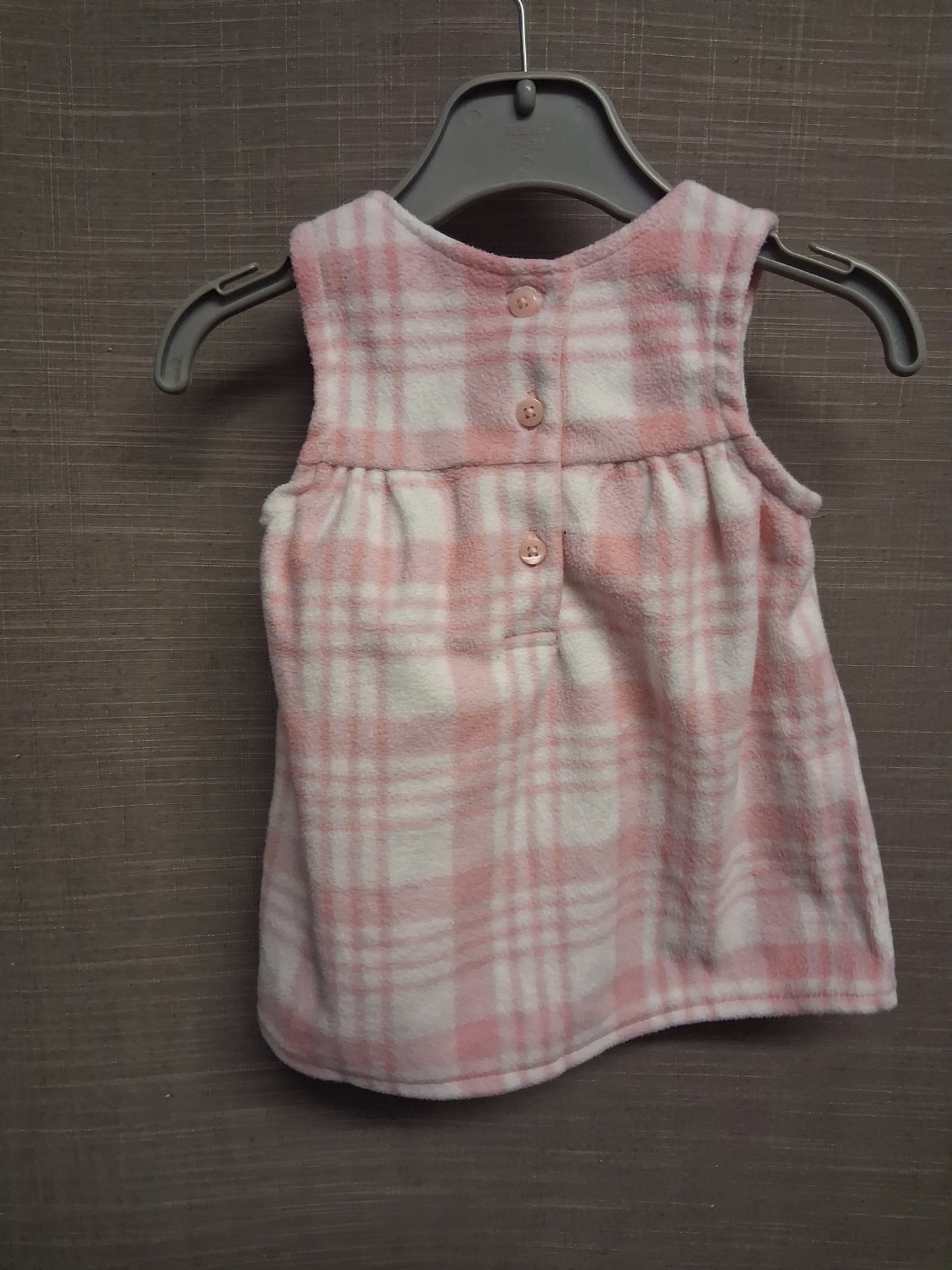 George Girls Pinafore Dress Pink White Check Age 0-3 Months