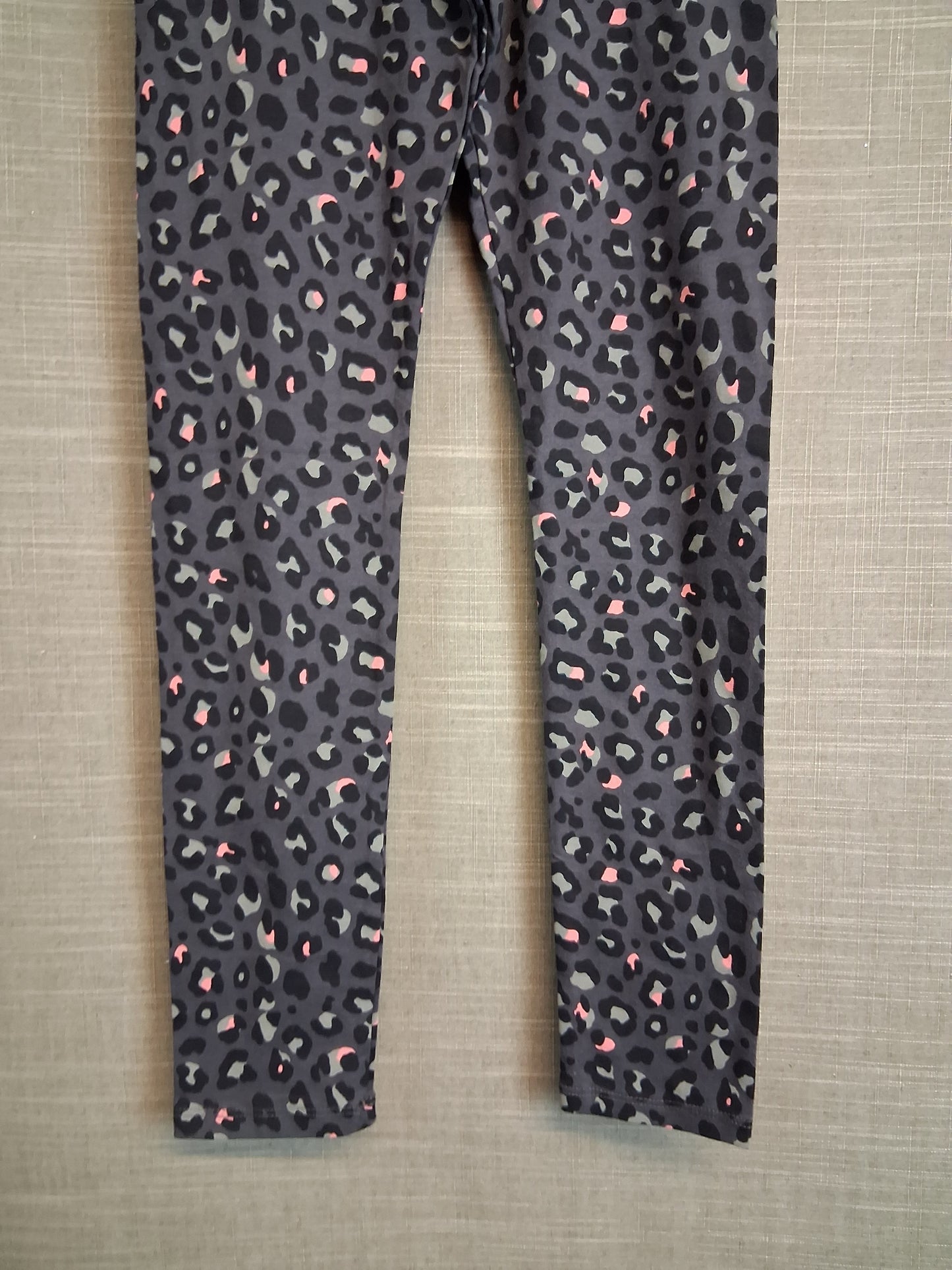 F&F Girls Grey Animal Print Leggings Jersey Age 10-11 Years