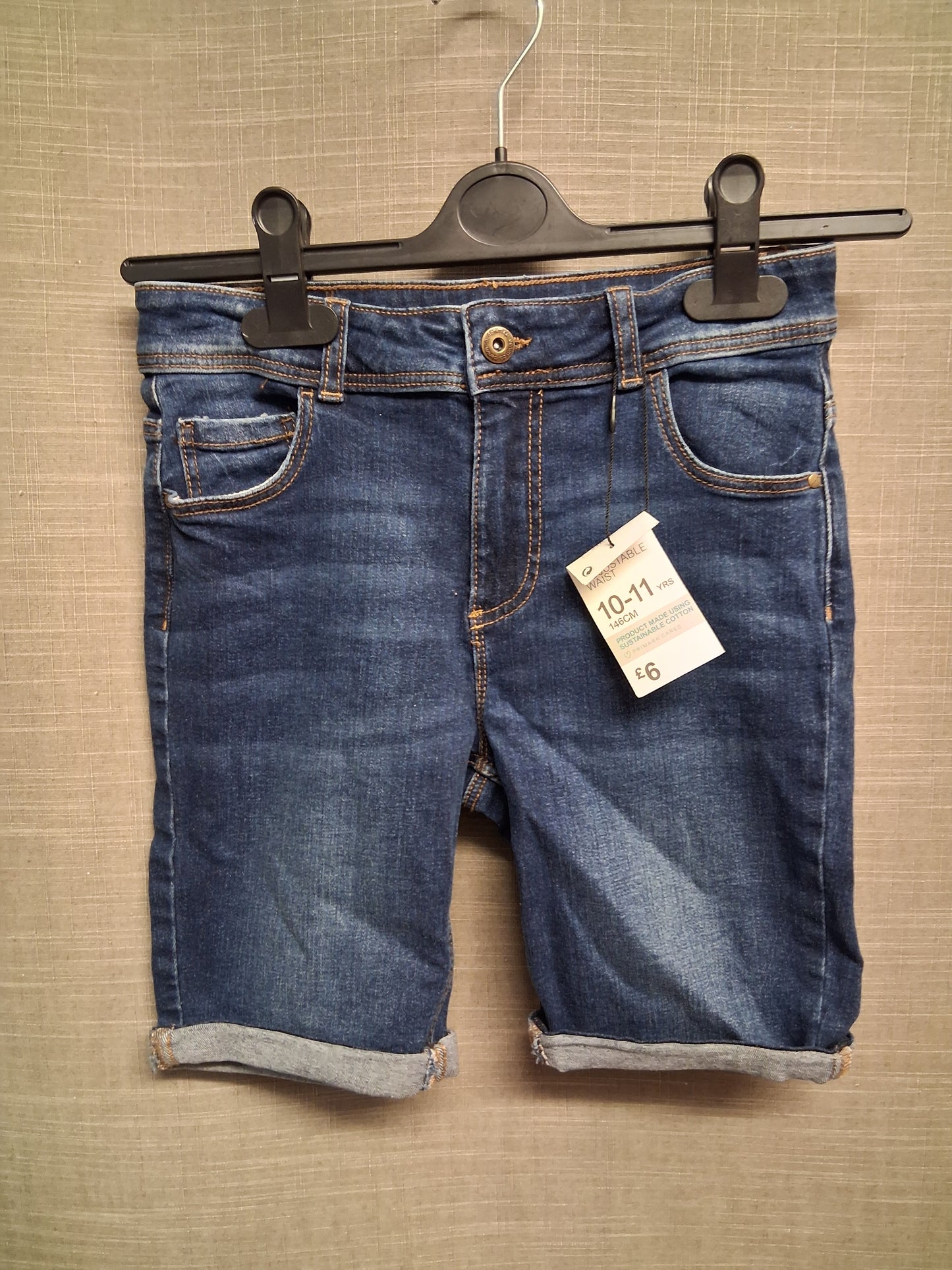 Primark Boys Blue Denim Skinny Short Age 10-11 Years New