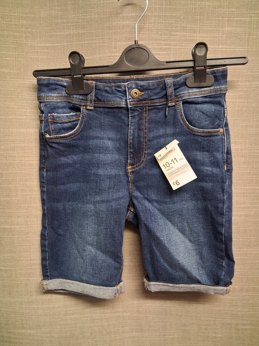 Primark Boys Blue Denim Skinny Short Age 10-11 Years New