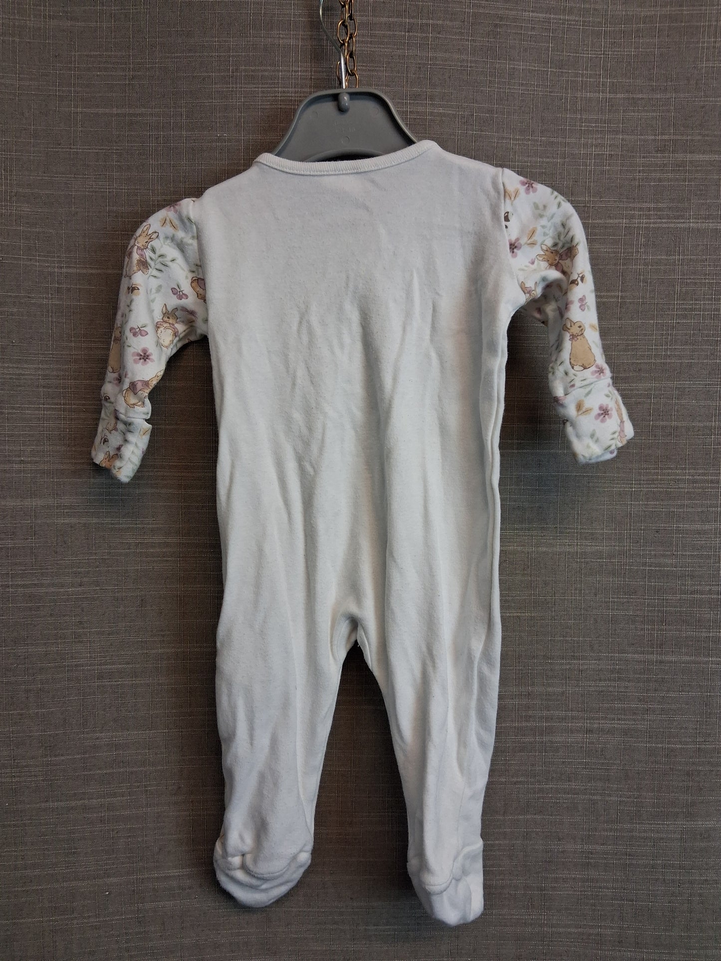Matalan Peter Rabbit Girls White Sleepsuit Age 0-3 Months