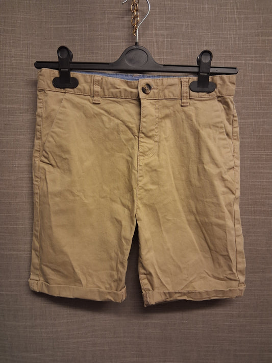Primark Boys Beige Chino Shorts Adjustable Waist Age 13-14 Years