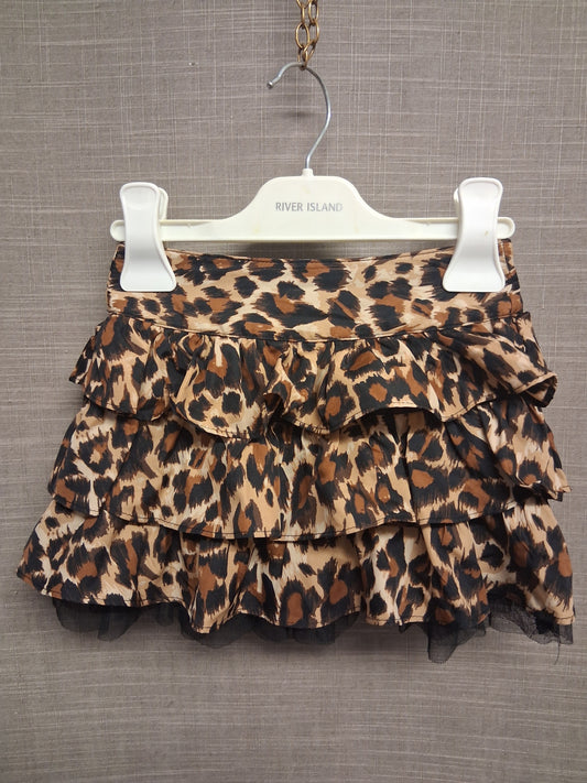 GAP Girls Animal Print Brown Black RaRa Skirt Age 3 Years