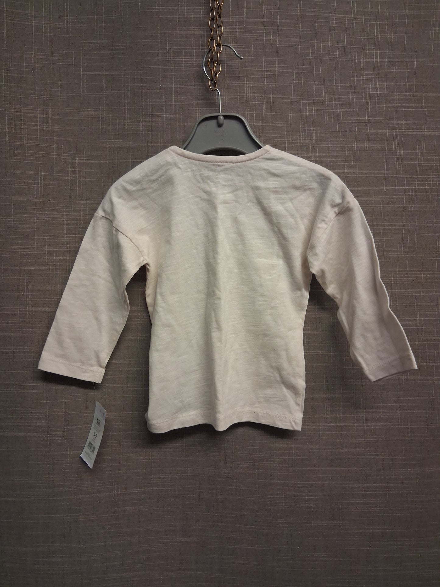 George Boys T-Shirt Long Sleeve Beige Age 6-9 Months New