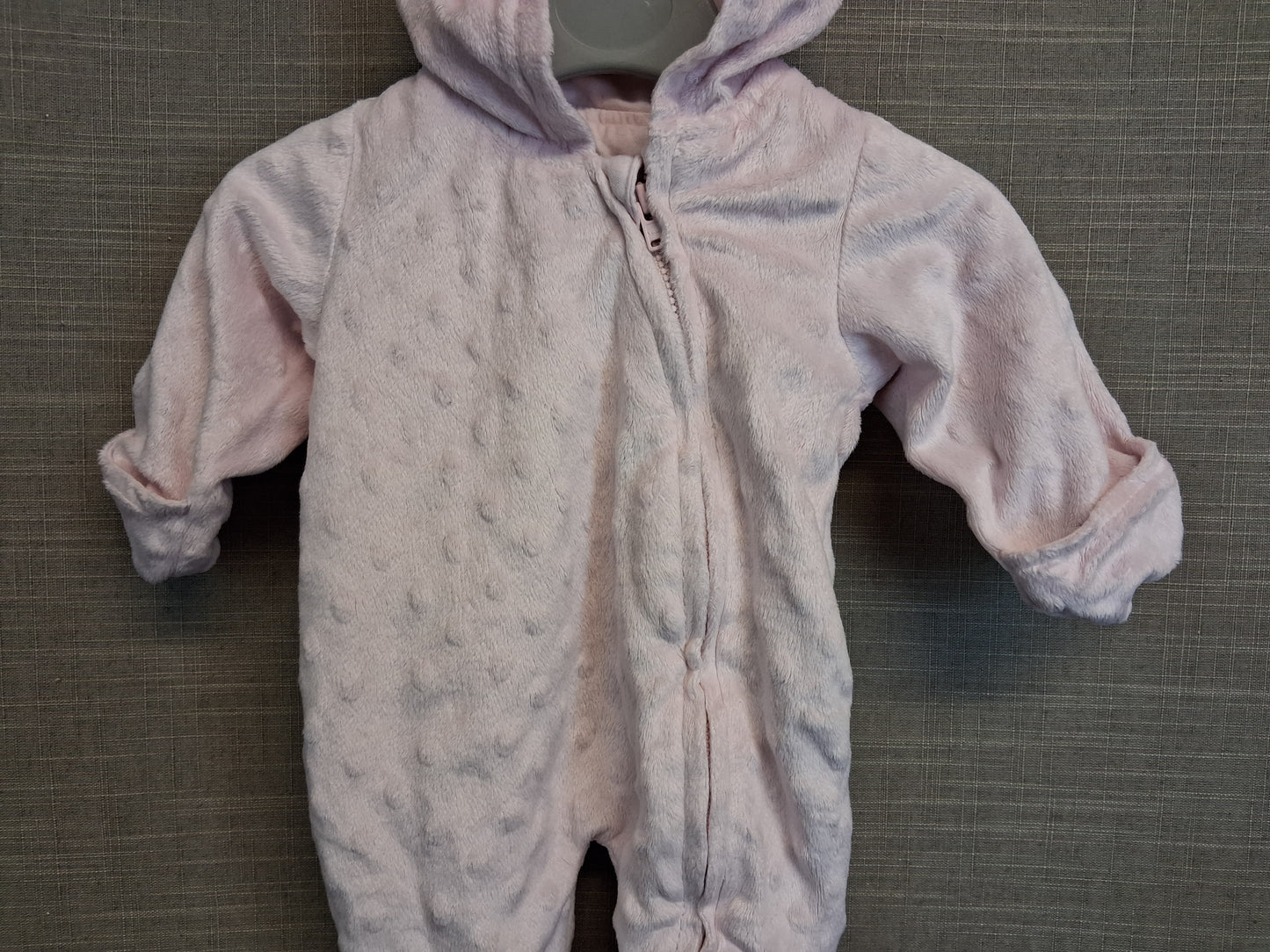 George Girls Lightly Padded Pramsuit Age First Size Pale Pink
