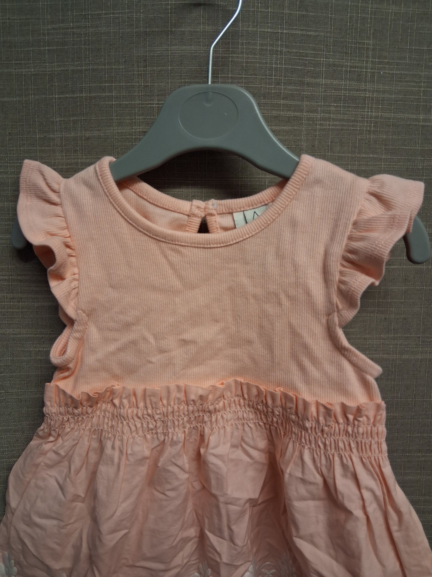 Joie Girls Peach Summer Dress Cap Sleeve Age 18-24 Months 100% Cotton