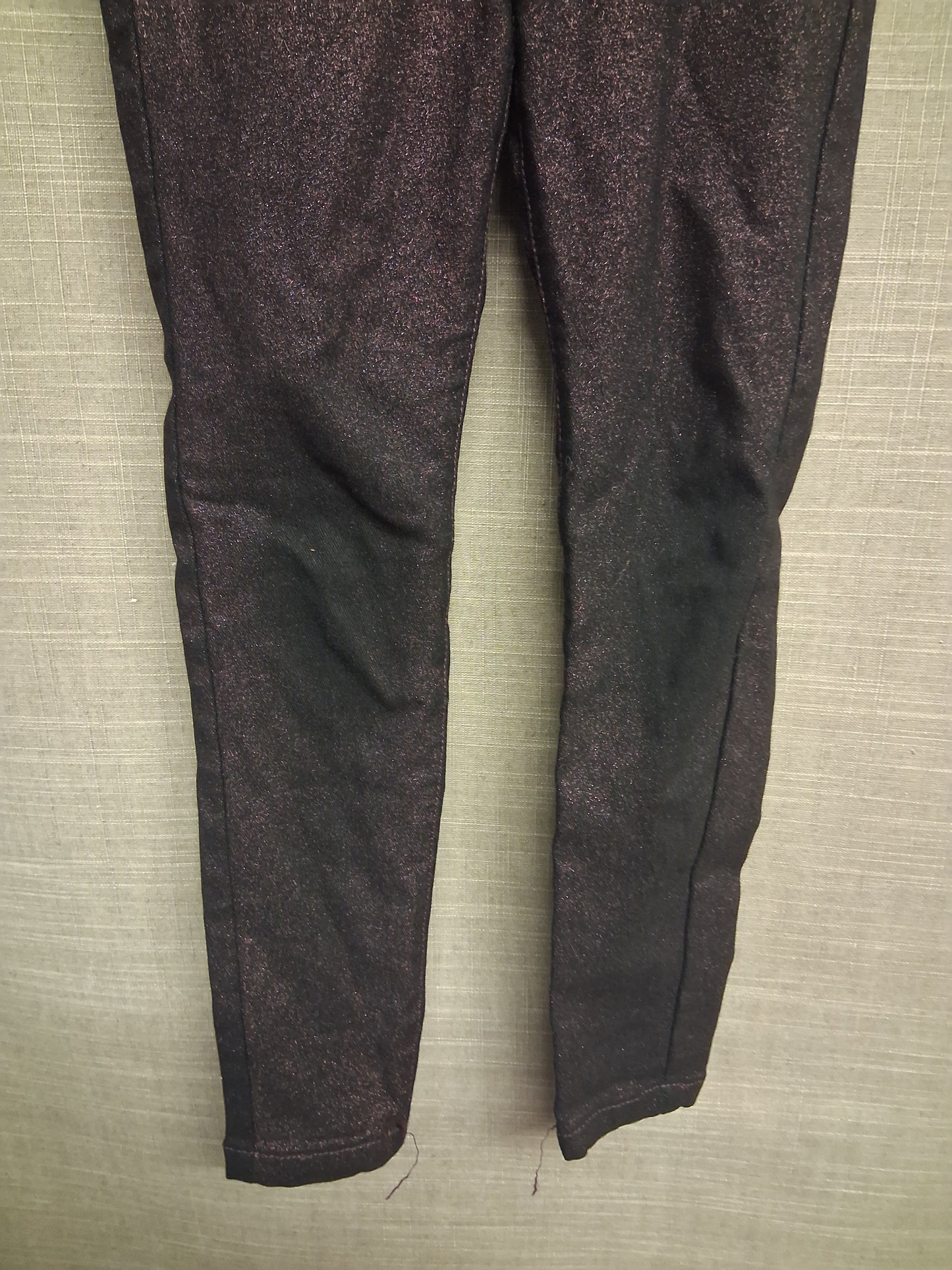 Next Girls Skinny Jeggings Black Pink Glitter Denim Age 7 Years