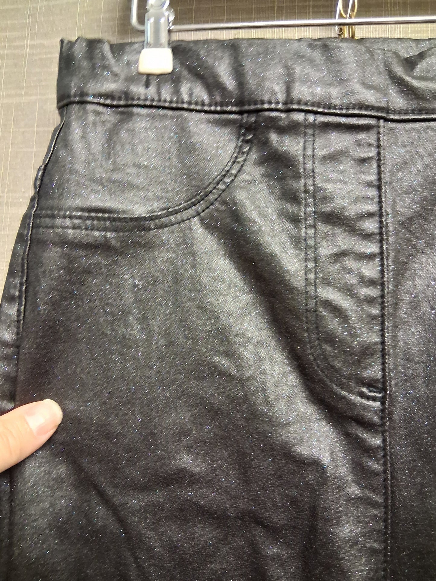 Nutmeg Girl Black Jeggings Glittery Age 10-11 years