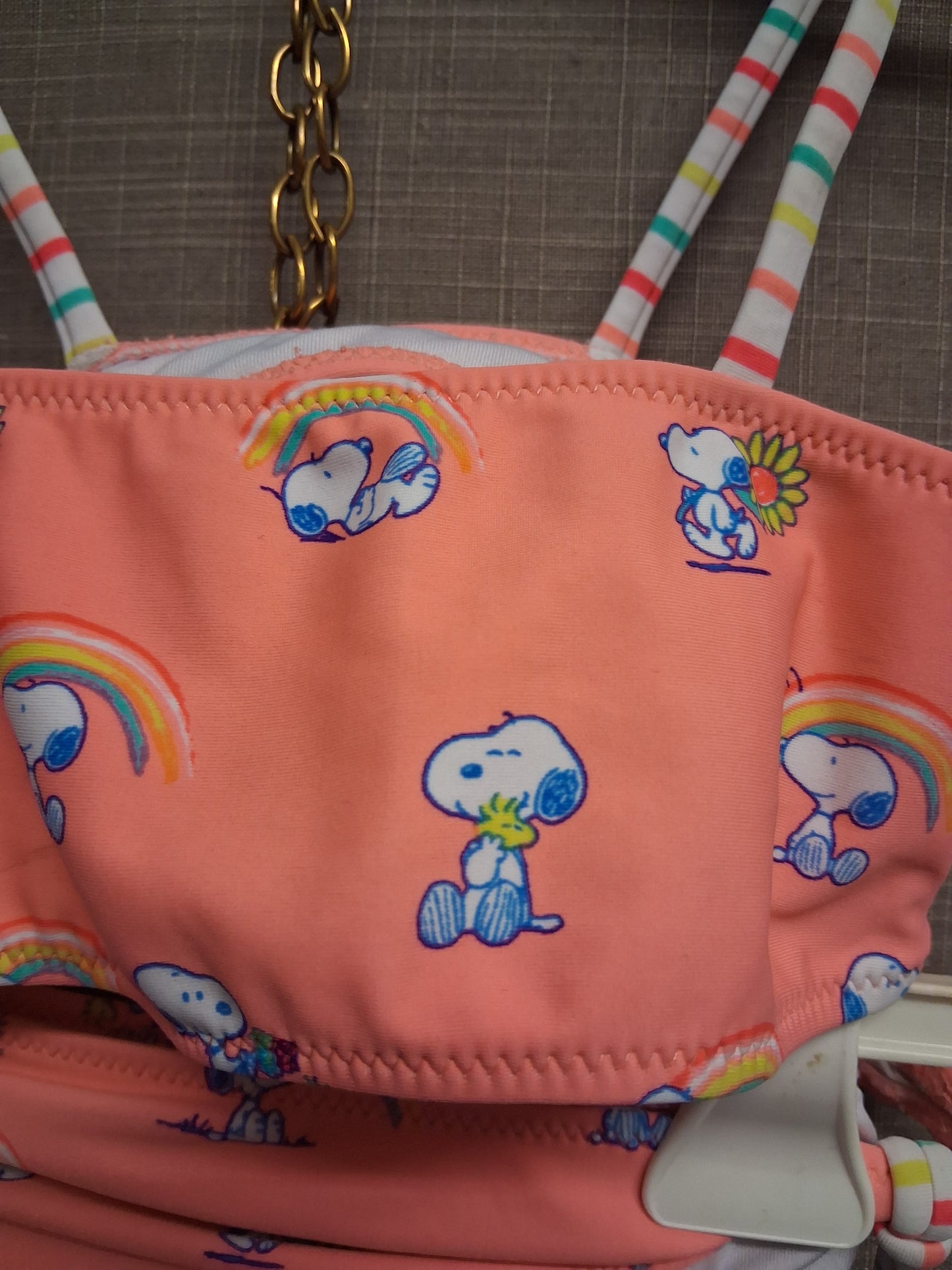 Sunuva Peanuts Snoopy Bikini 2 Piece Set Neon Pink Age 9-10 Years