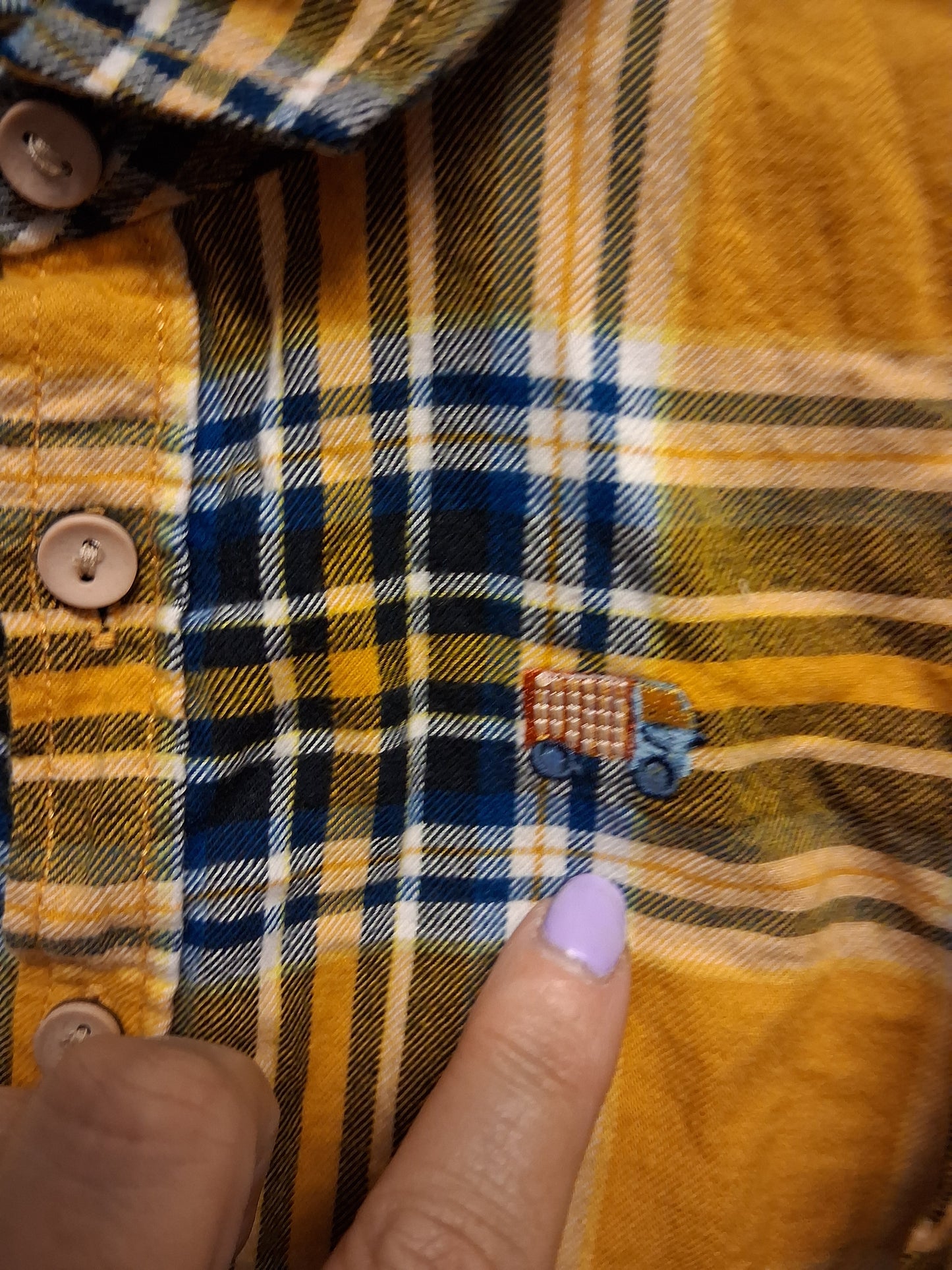 Next Boys Yellow Check Shirt Age 2-3 Years Long Sleeve