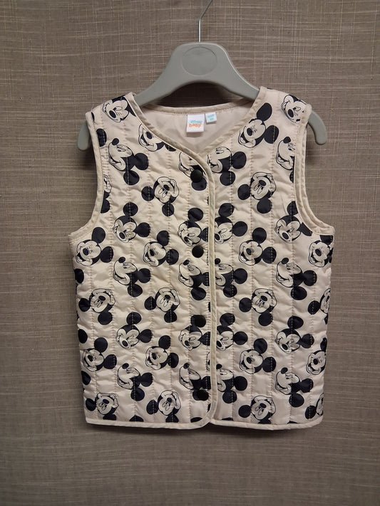 Disney Baby Boys Beige Mickey Mouse Body Warmer Gilet Age 3-4 Years