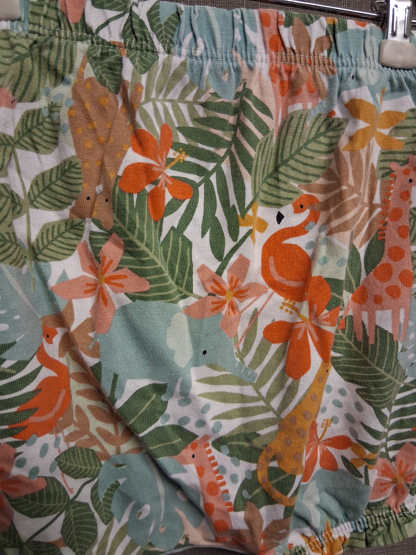 TU Girls Jersey Tropical Jungle Theme Shorts Age 18-24 Months