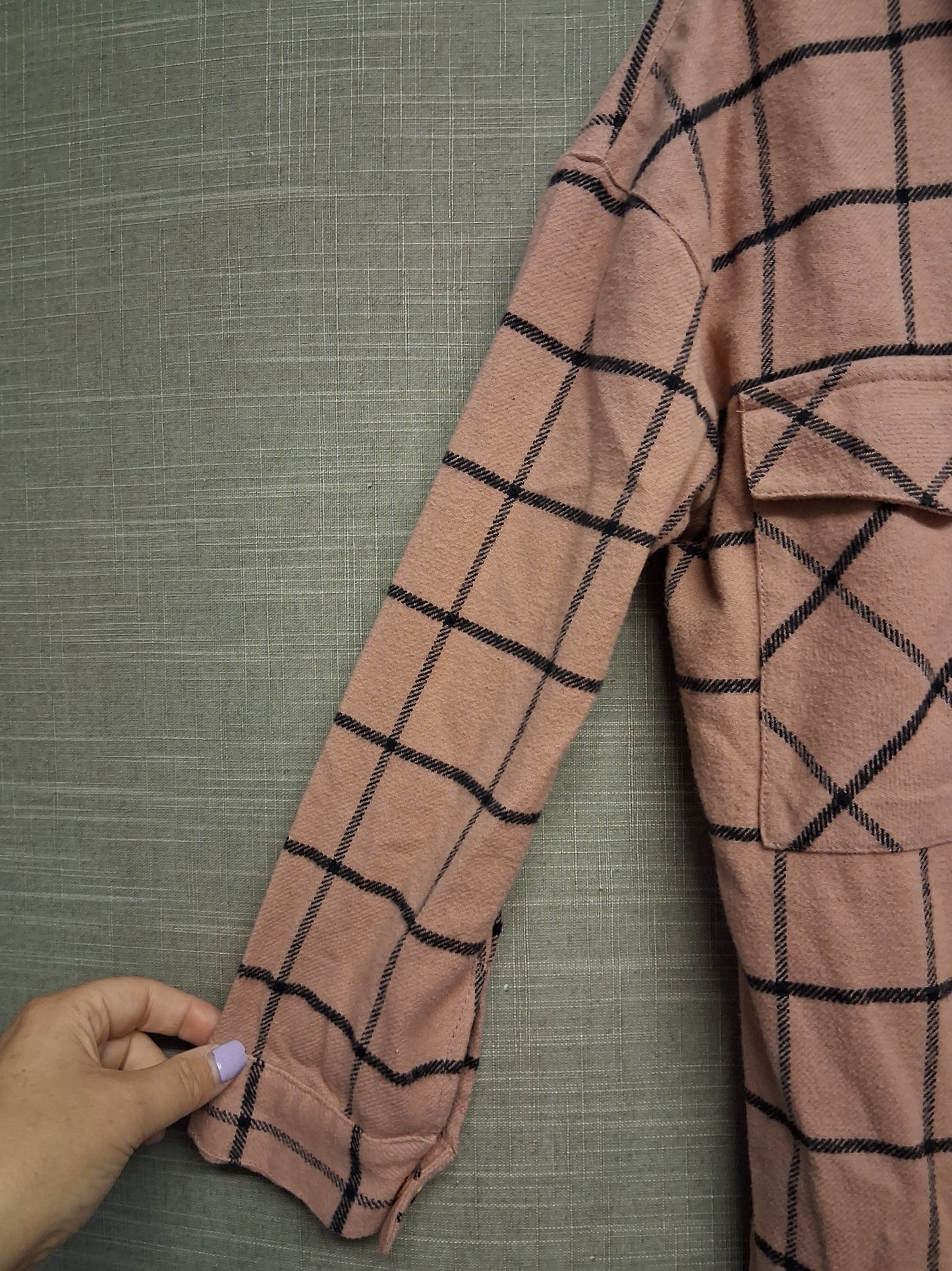 Angel & Rocket Girls Dusky Pink Check Shacket Shirt Dress Age 7 Years