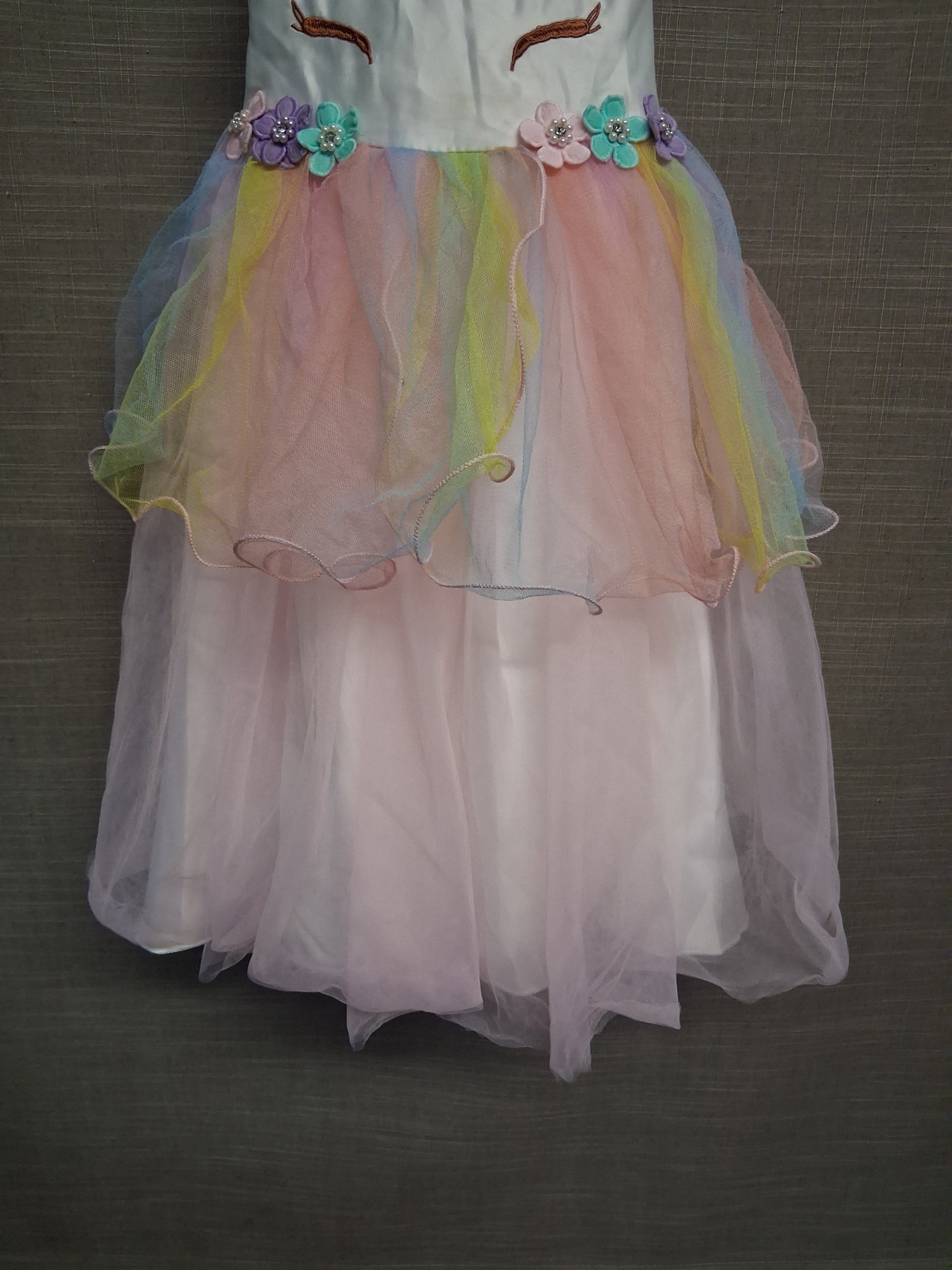 Shein Girls Rainbow Unicorn Theme Party Dress Age 6-7 Years