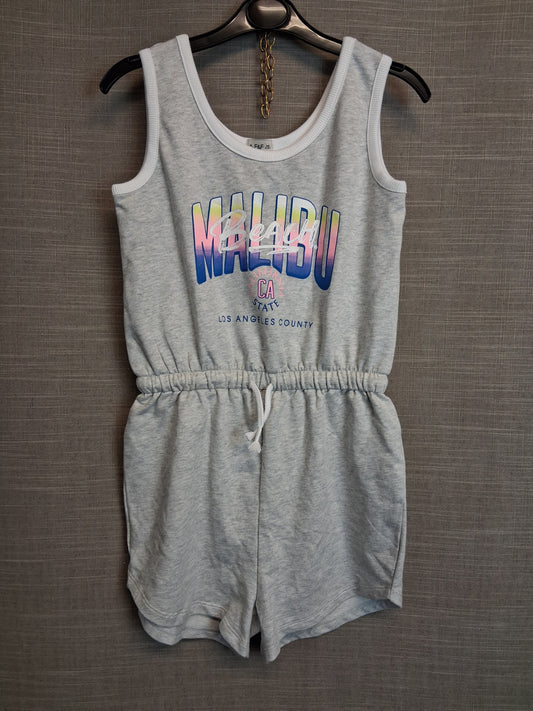 F&F Girls Playsuit Grey Jersey Age 9-10 Years